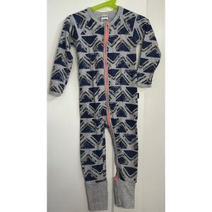 Bonds Wondersuit 18-24 Months Size 2 Grey Navy Triangle Geometric Zip Romper PJs